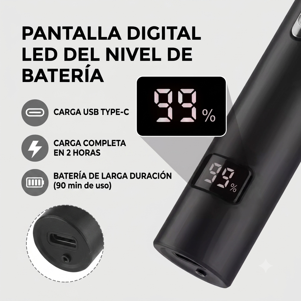 Recortadora Eléctrica 3 en 1 para Vello Nasal, Orejas y Cejas